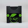 C&P Aquaplants Siebbella Einfüllhilfe aus schwarzem PLA für Aquarien bis 20mm Glasstärke mit grünem Logo