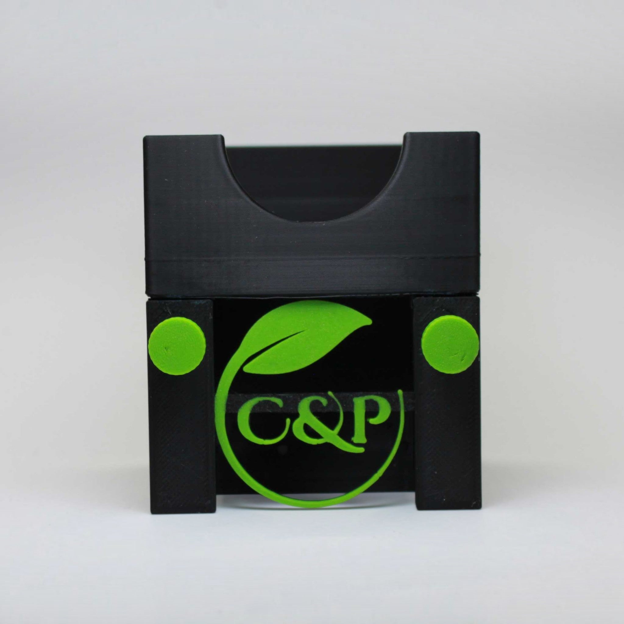 C&P Aquaplants Siebbella Einfüllhilfe aus schwarzem PLA für Aquarien bis 20mm Glasstärke mit grünem Logo